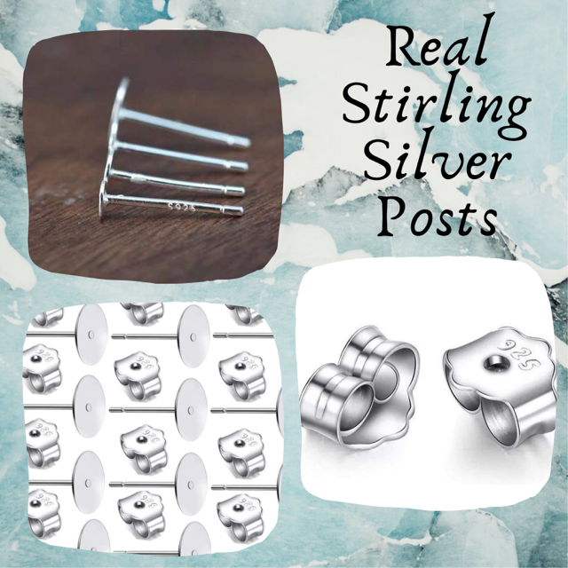 Real Stirling Silver 925 Posts